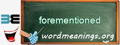 WordMeaning blackboard for forementioned